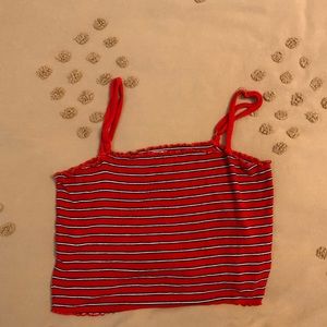 Garage spaghetti strap red cropped tank - size medium